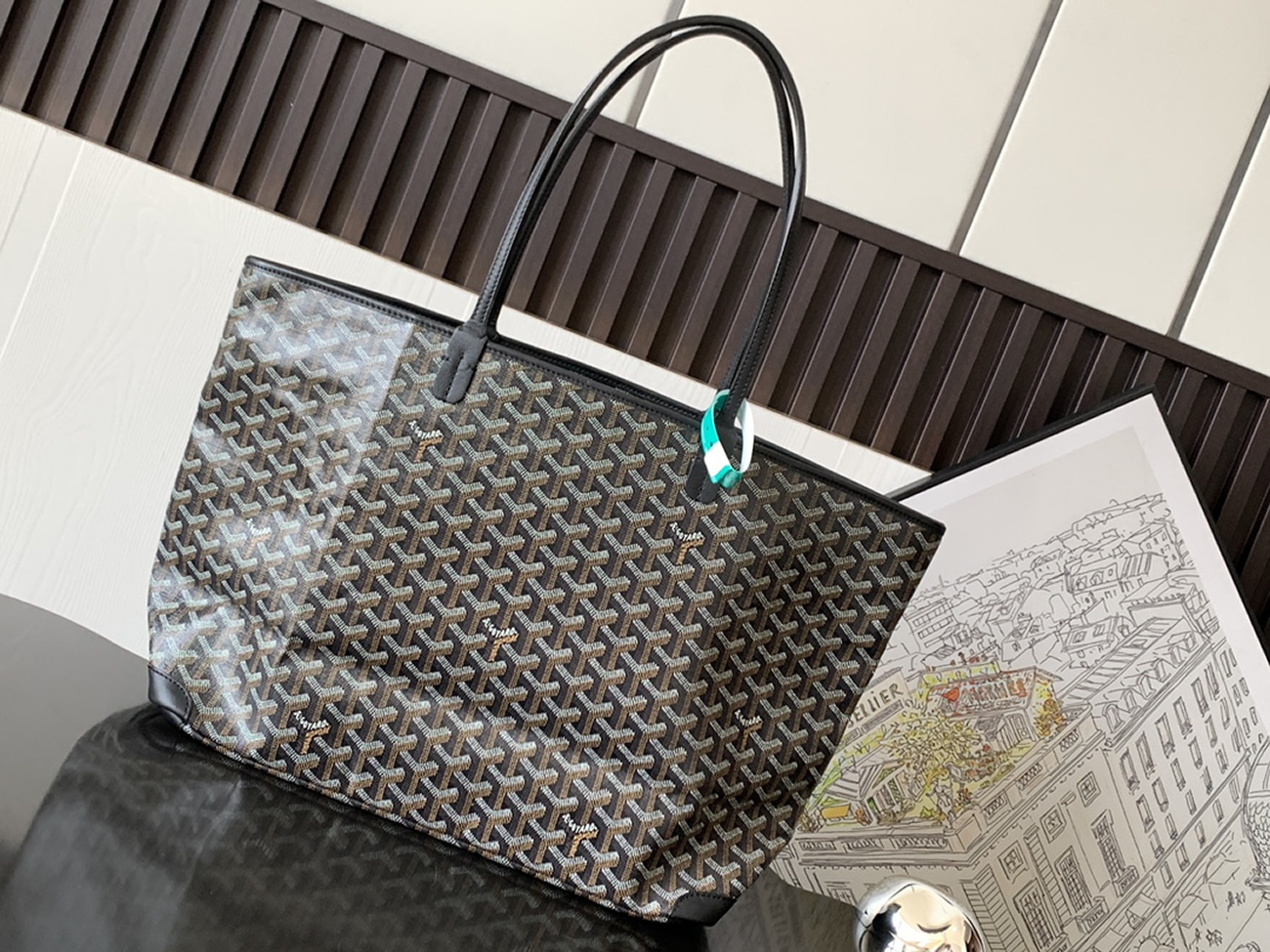 Goyard Artois Tote Pm Blacknatural Green Grey Red White Navy Blue Black Yellow (8) - www.newkick.vip