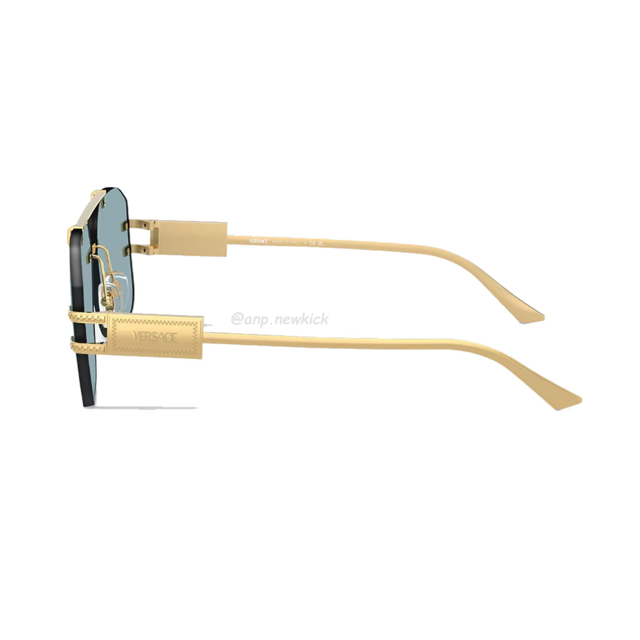 Versace Damier Plaque Sunglasses Black Gold (6) - www.newkick.vip
