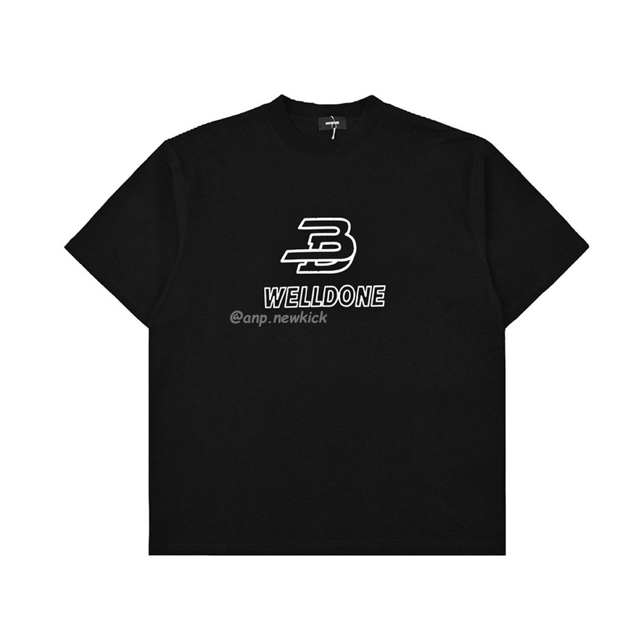 Welldone Letter Printing Black White T Shirt (3) - www.newkick.vip