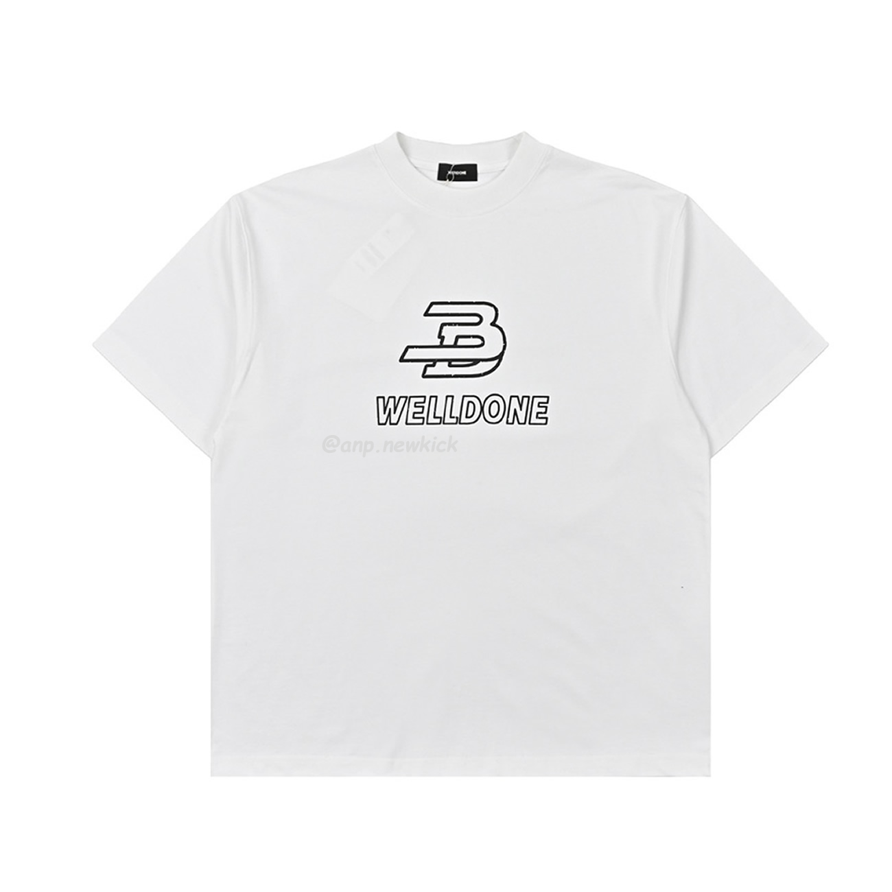 Welldone Letter Printing Black White T Shirt (4) - www.newkick.vip