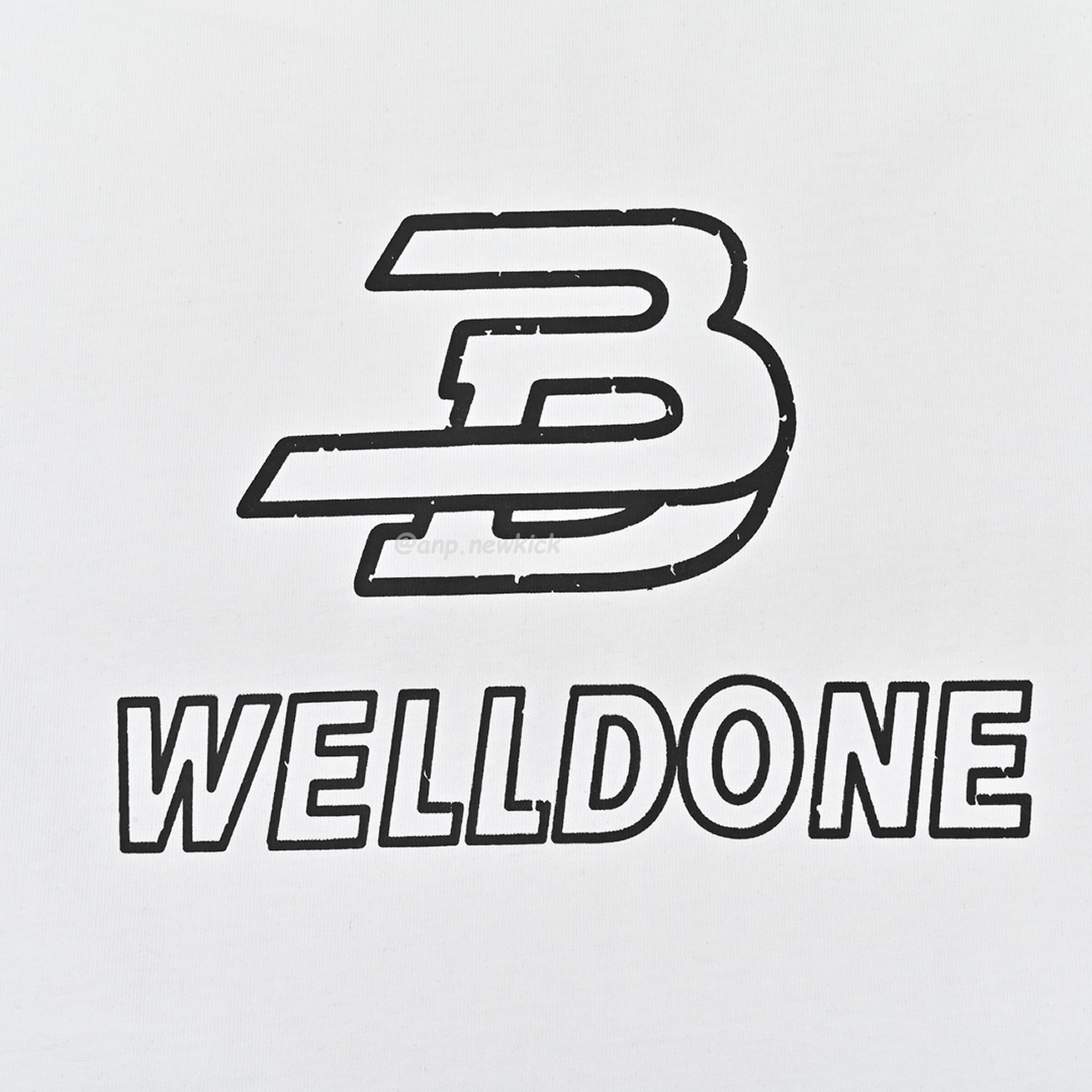 Welldone Letter Printing Black White T Shirt (7) - www.newkick.vip