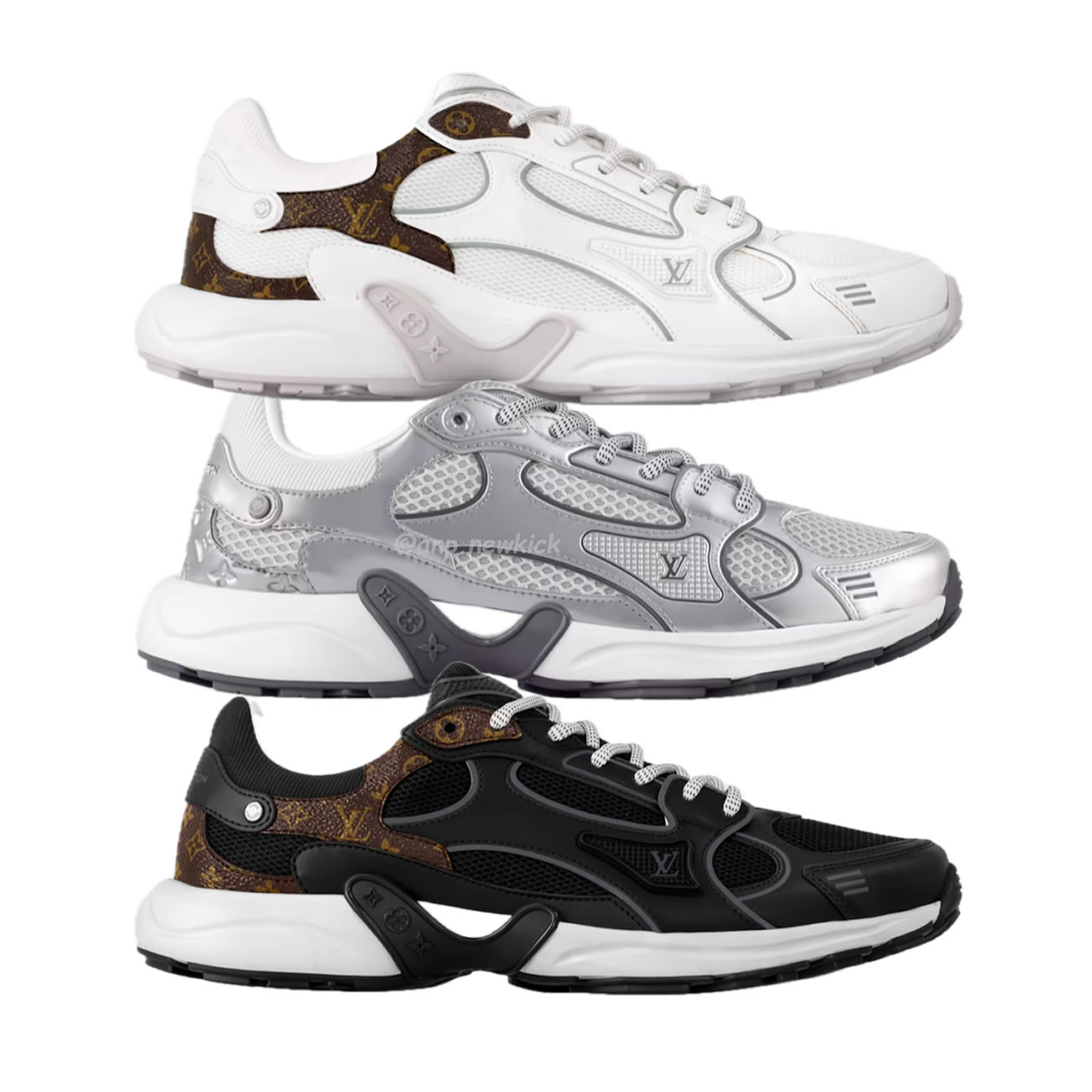 Louis Vuitton LV Olympia Sneaker Blanc Black Silvery 1AHOHT