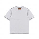 Louis Vuitton 24ss Stitching cursive embroidery letters, short sleeves T-shirt