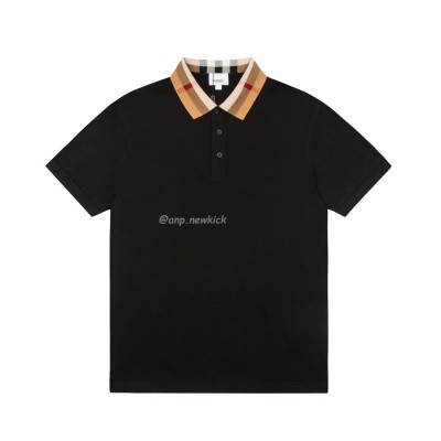 BURBERRY plaid collar polo shirt pure cotton 8072661S