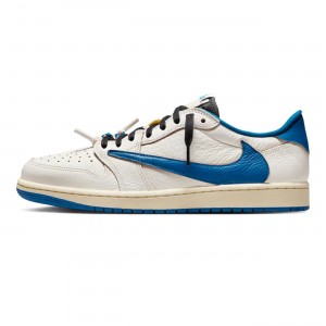 Air Jordan 1 Retro Low OG SP Fragment x Travis Scott Sail Military Blue DM7866-104