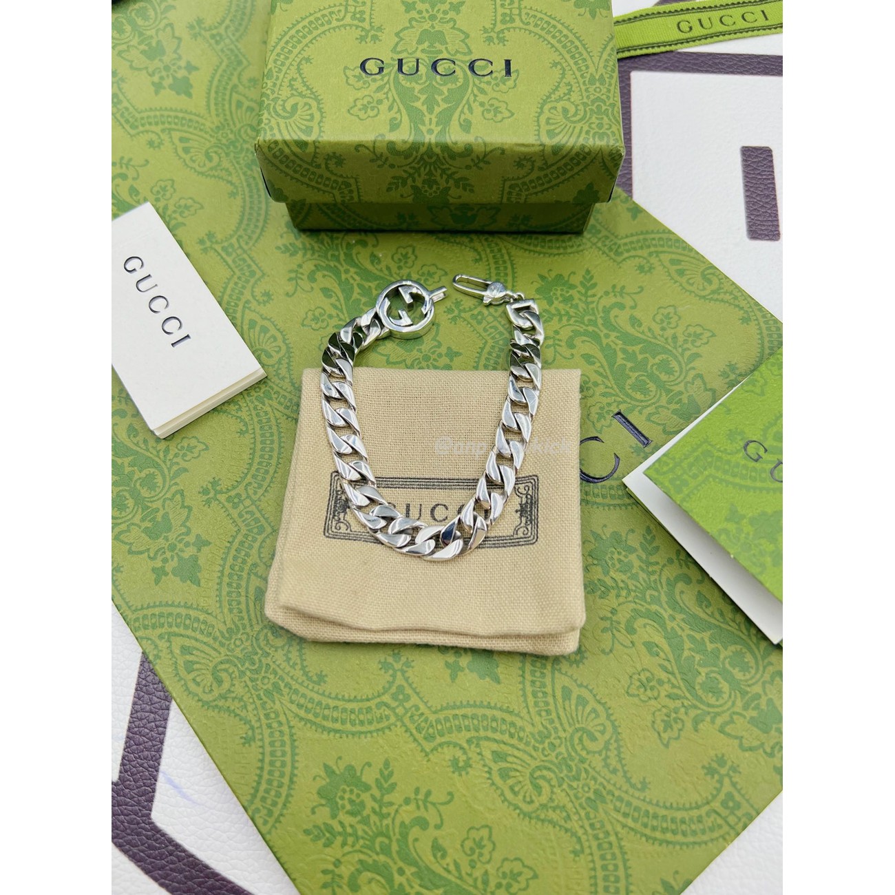 Gucci Interlocking bracelet in palladium metal