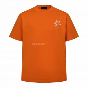 Louis Vuitton Pin Knit Short Sleeve Embroidered Logo Orange T-shirt