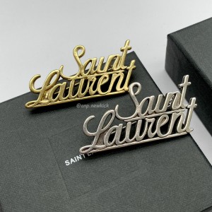Saint Laurent Paris Saint laurent Logo Brooch