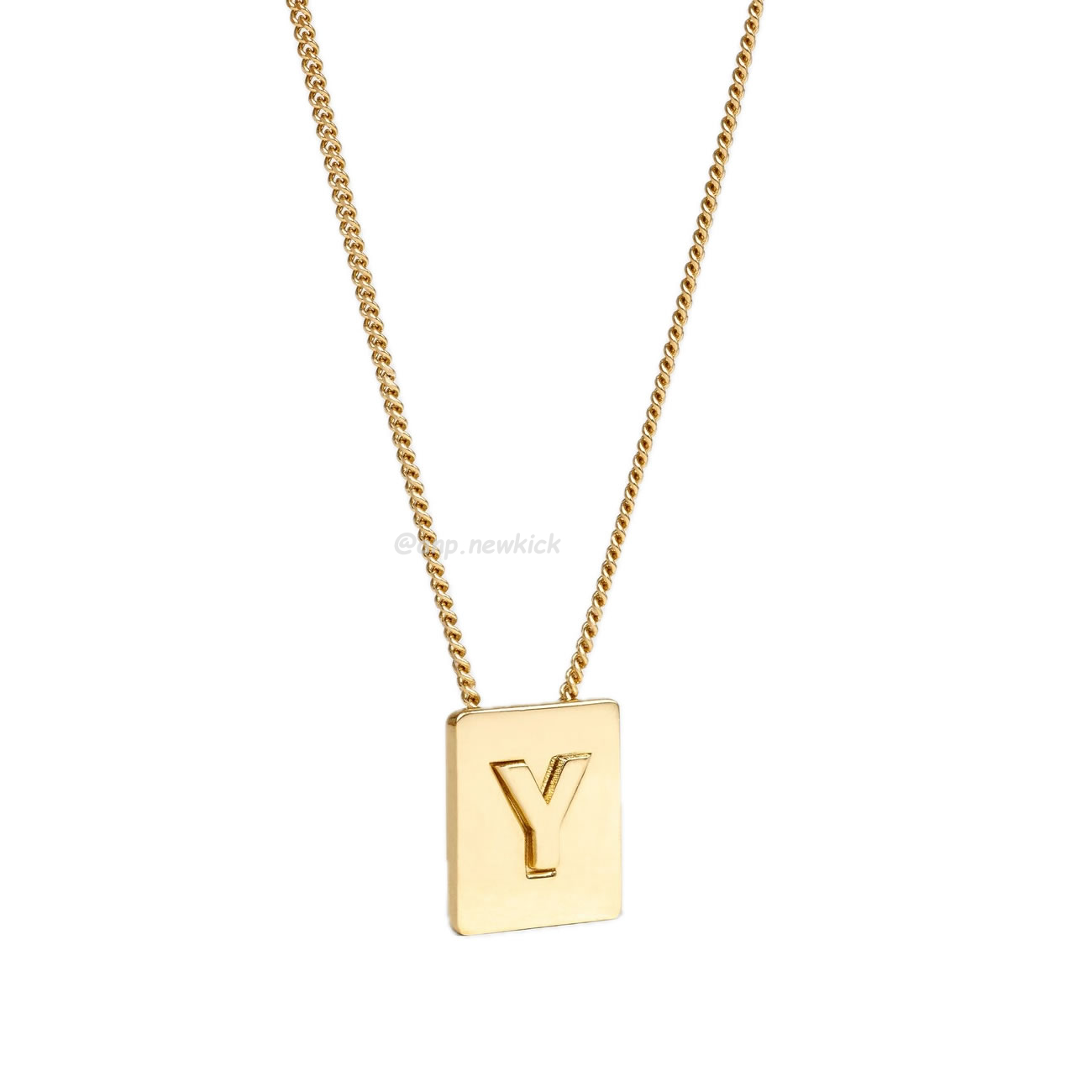 CELINE Gold Brass Alphabet Y Neck Chain