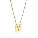 CELINE Gold Brass Alphabet Y Neck Chain