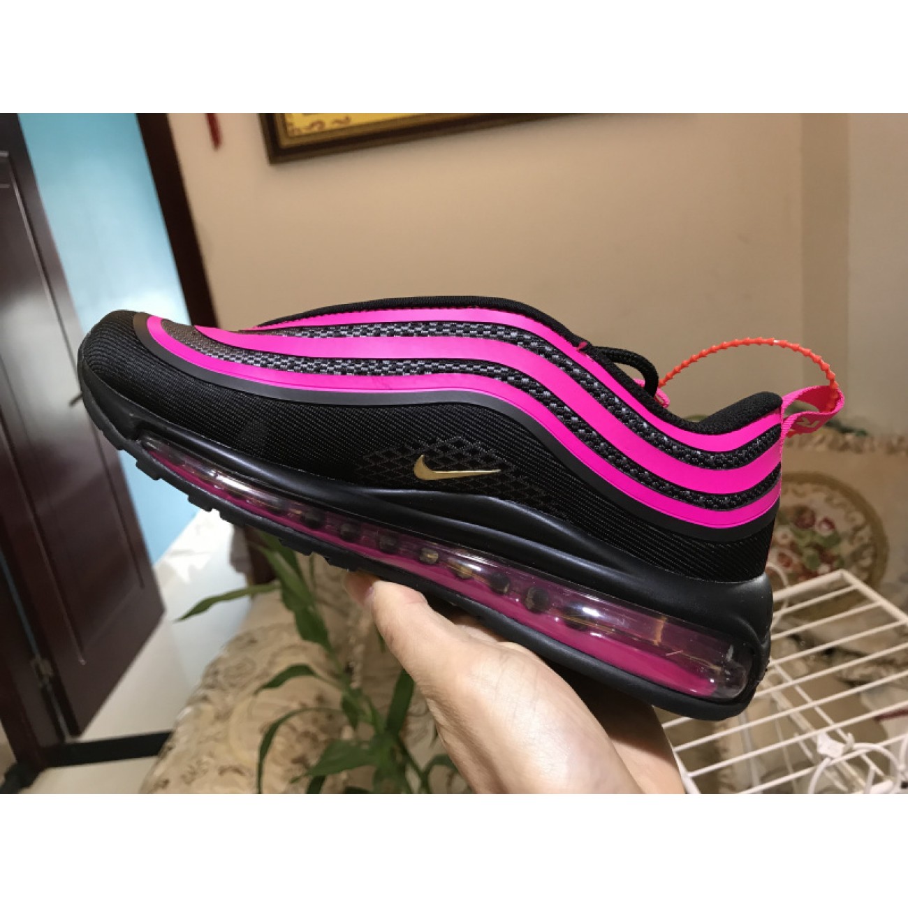 Wmns Nike Air Max 97 ULTRA Black Pink Bullet 917999-002