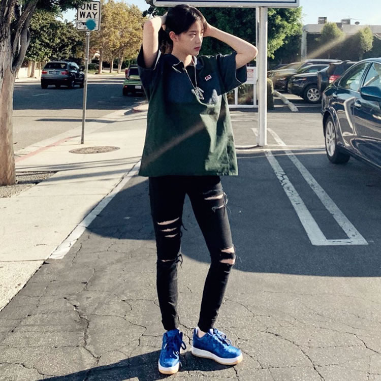 Clot Nike Air Force 1 Prm Royal Blue Silk On Feet Cj5290 400 (4) - www.newkick.vip