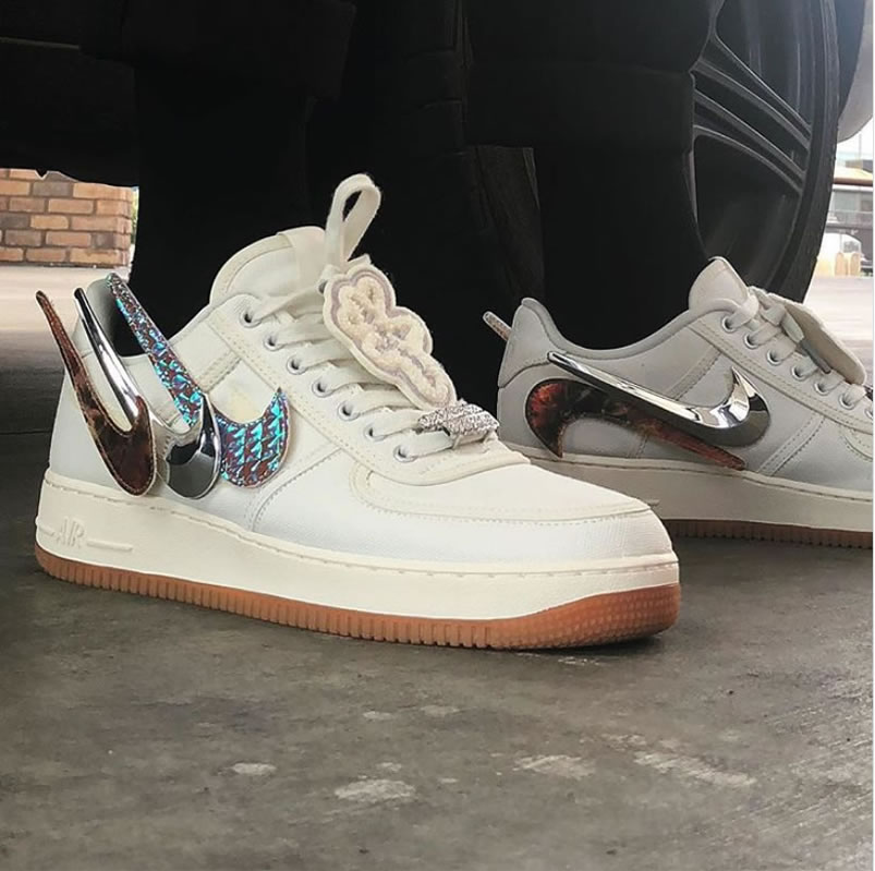 Travis Scott Nike Air Force 1 Low Sail On Feet Release Date For Sale Aq4211 101 (2) - www.newkick.vip