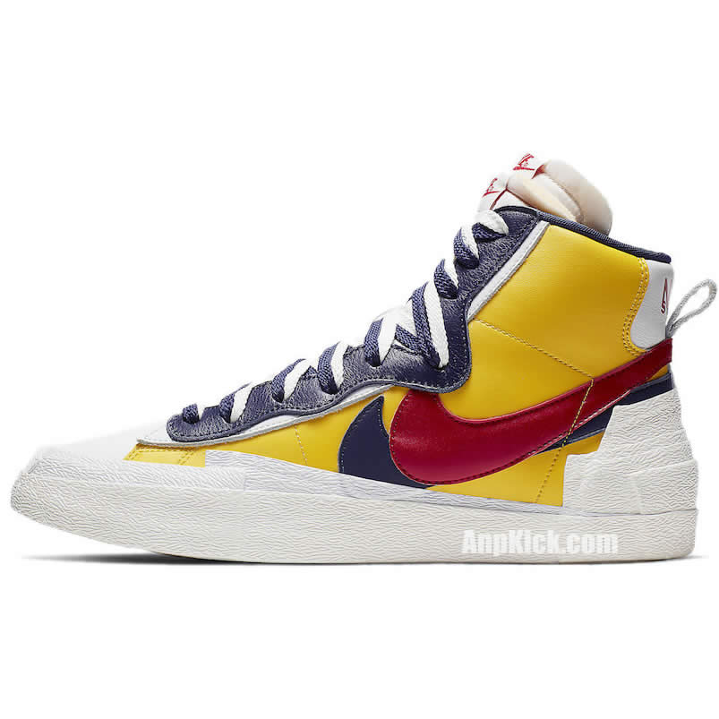 Sacai Nike Blazer Mid Navy Blue Bv0072 001 Yellow Bv0072 700 (3) - www.newkick.vip